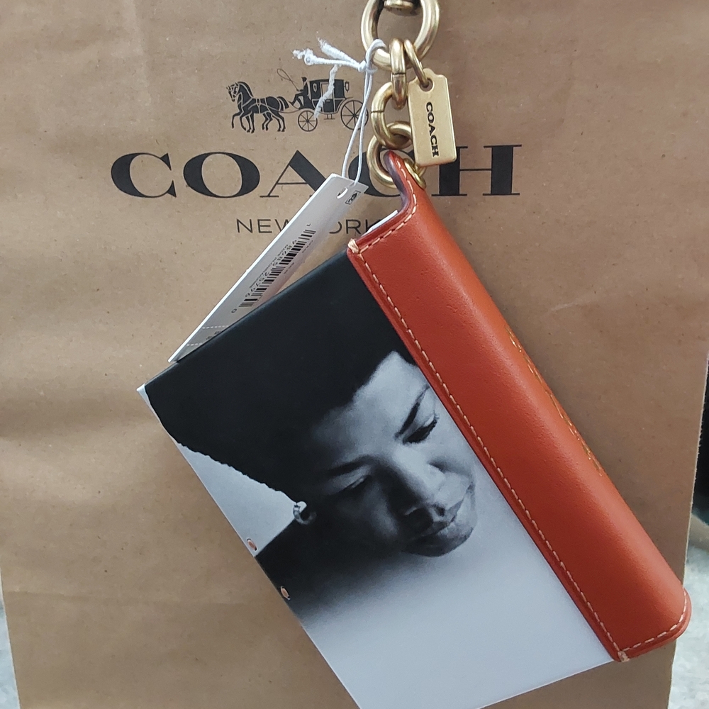 Coach Orange Book-Shaped Charm with Gold Hardware - Picture 5 of 6